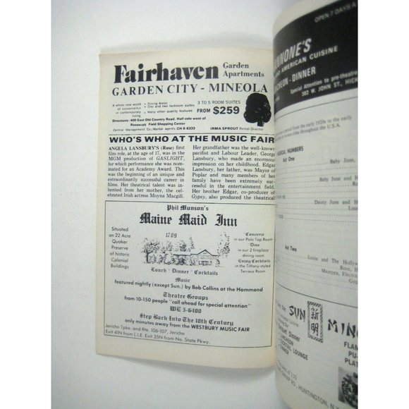 Gypsy Westbury Music Fair Program 1975 Angela Lansbury Robbins Julie Styne - Picture 6 of 7